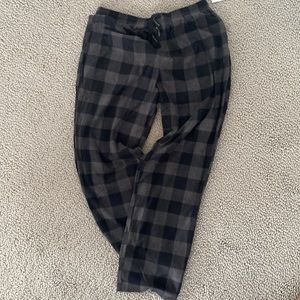 Mens flannel pajama bottoms grey/black plaid